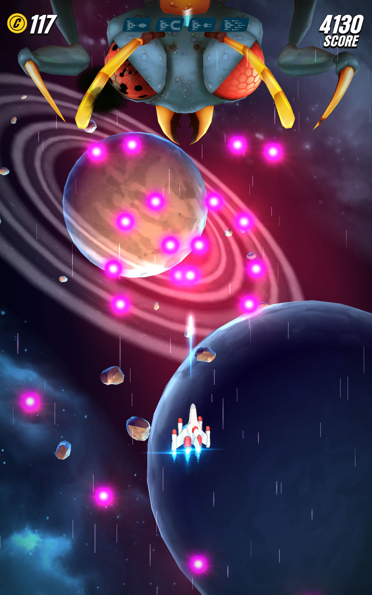 Galaga Wars also added large new bosses to contend with