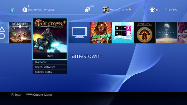 Currently, Jamestown Plus is only available on the PS4